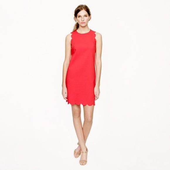 J. Crew Dresses & Skirts - J Crew Scallop Dress Poppy Size 00 fits like 0/2